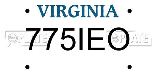 775IEO Virginia License Plate