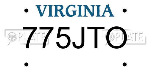 775JTO Virginia License Plate