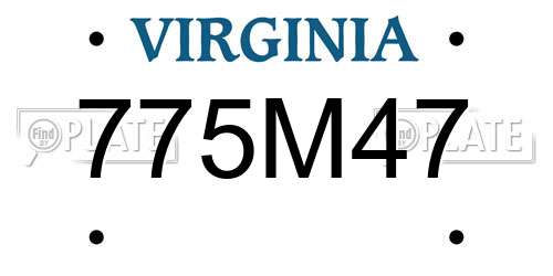 775M47 Virginia License Plate
