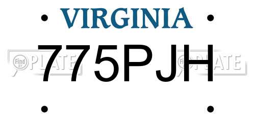 775PJH Virginia License Plate