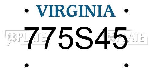 775S45 Virginia License Plate