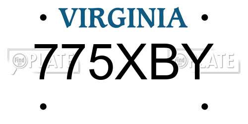 775XBY Virginia License Plate
