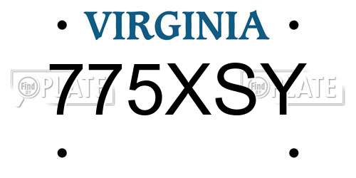 775XSY Virginia License Plate