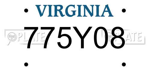 775Y08 Virginia License Plate