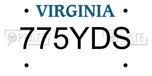 775YDS Virginia License Plate