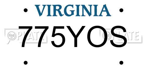 775YOS Virginia License Plate