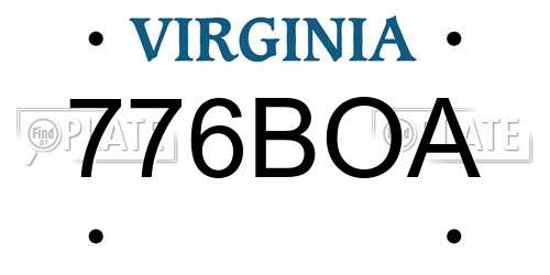 776BOA Virginia License Plate