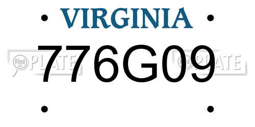 776G09 Virginia License Plate