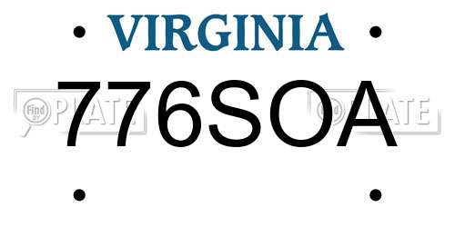 776SOA Virginia License Plate