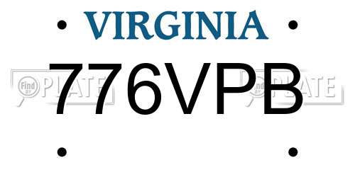 776VPB Virginia License Plate