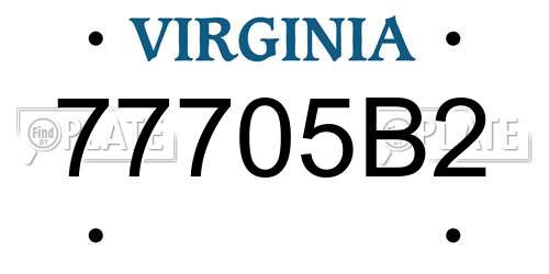 77705B2 Virginia License Plate