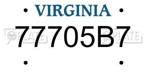 77705B7 Virginia License Plate