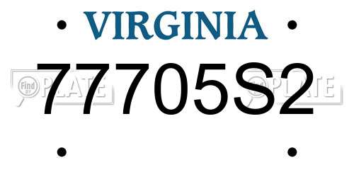 77705S2 Virginia License Plate