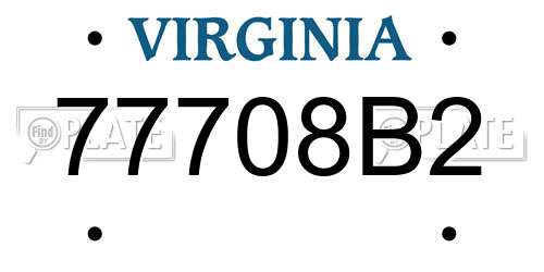 77708B2 Virginia License Plate