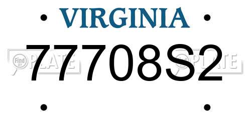 77708S2 Virginia License Plate