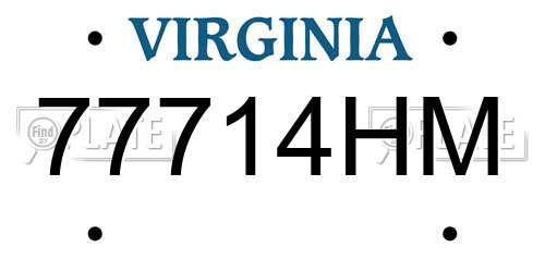 77714HM Virginia License Plate