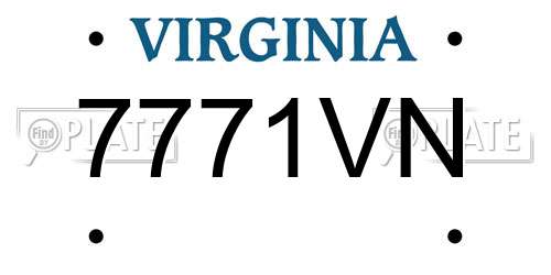 7771VN Virginia License Plate