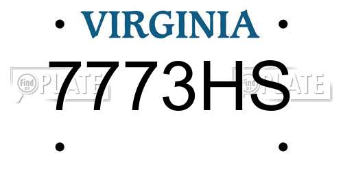 7773HS Virginia License Plate