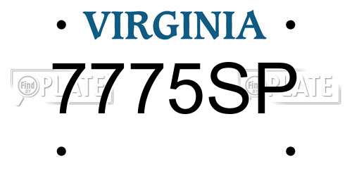 7775SP Virginia License Plate