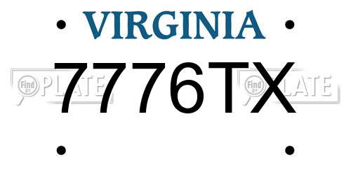 7776TX Virginia License Plate