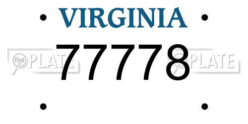77778 Virginia License Plate