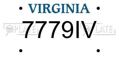 7779IV Virginia License Plate