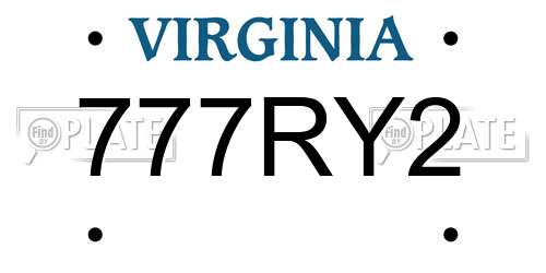 777RY2 Virginia License Plate