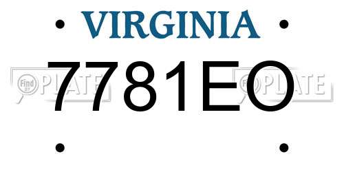 7781EO Virginia License Plate