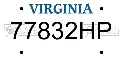 77832HP Virginia License Plate