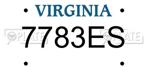 7783ES Virginia License Plate