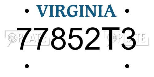 77852T3 Virginia License Plate