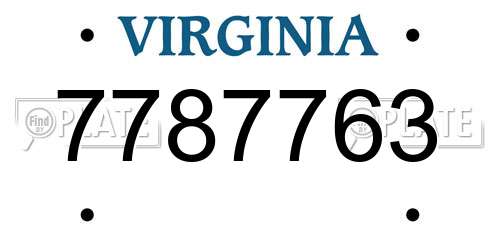 7787763 Virginia License Plate