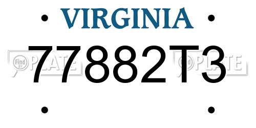 77882T3 Virginia License Plate