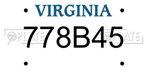 778B45 Virginia License Plate