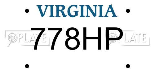 778HP Virginia License Plate