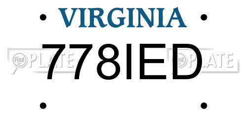 778IED Virginia License Plate