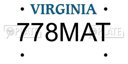 778MAT Virginia License Plate