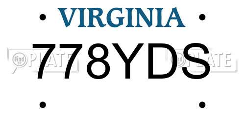778YDS Virginia License Plate