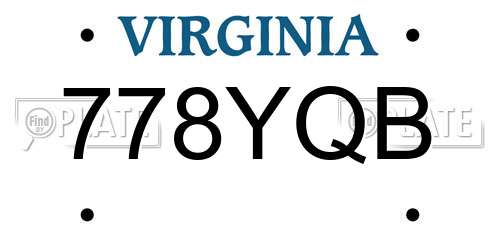 778YQB Virginia License Plate