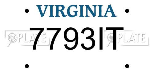 7793IT Virginia License Plate