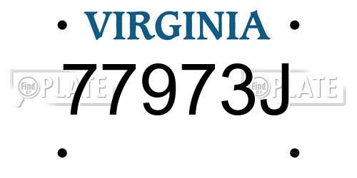77973J Virginia License Plate