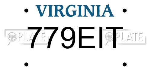 779EIT Virginia License Plate