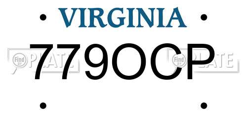 779OCP Virginia License Plate