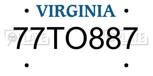 77TO887 Virginia License Plate