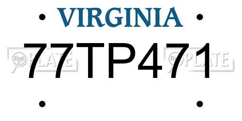 77TP471 Virginia License Plate