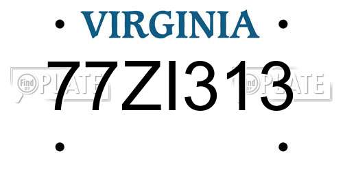 77ZI313 Virginia License Plate