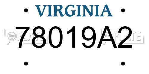 78019A2 Virginia License Plate