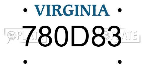 780D83 Virginia License Plate