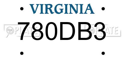 780DB3 Virginia License Plate
