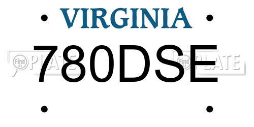 780DSE Virginia License Plate
